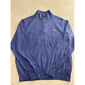 Vineyard Vines Quarter Zip Pullover Sweater Mens Size Small Blue Cotton